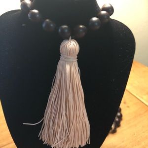Dark brown long necklace